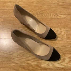 Ivanka Trump 6M Beige and Black Suede Heels